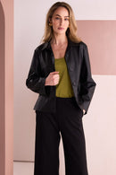 Side Pocket Soft Wide Leg Trouser - Black