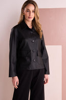 Side Pocket Soft Wide Leg Trouser - Black