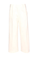 Side Pocket Soft Wide Leg Trouser - Cream