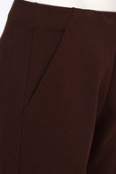 Side Pocket Soft Wide Leg Trouser - Choko