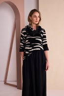 Print Dress - Black/sand