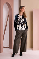 Wide Leg Leatherette Trouser - Thyme