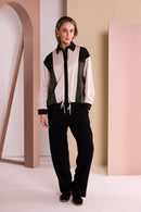 ColorPanel Drawstring Waist Trouser - Black/thyme