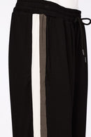 ColorPanel Drawstring Waist Trouser - Black/thyme