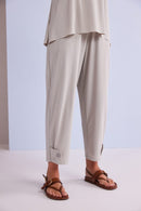 Tab Hem Slim Leg Trouser - Ash