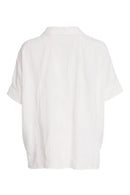 Front Pocket Detail Short Blouse - Off White