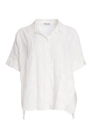 Front Pocket Detail Short Blouse - Off White