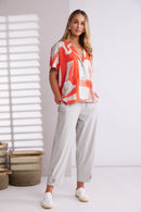 Tab Hem Slim Leg Trouser - Ash