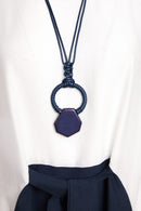 Tie Belt Round Neck Dress - White/eclipse