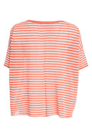Striped Round Neck Knit Top - Camellia