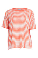 Striped Round Neck Knit Top - Camellia