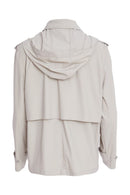 Double Breasted Hooded Jacket - Ash