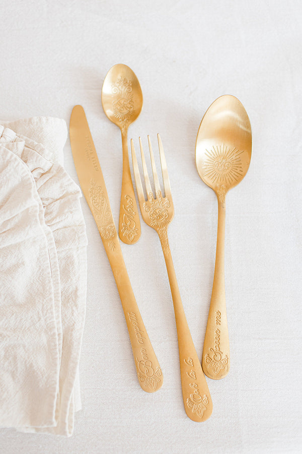 Gold 16 Piece Cutlery Set