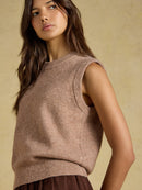 Holly Sleeveless Jumper - Tan