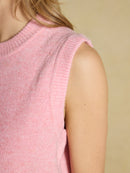 Holly Sleeveless Jumper - Pale Pink
