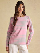 Harbour Stripe Long Sleeve TShirt - Pink/grey Marl