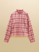 Cropped Oxford Check Shirt - Pink