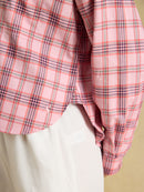 Cropped Oxford Check Shirt - Pink