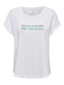 Laura Short Sleeve Loose Tee - White/irish Green