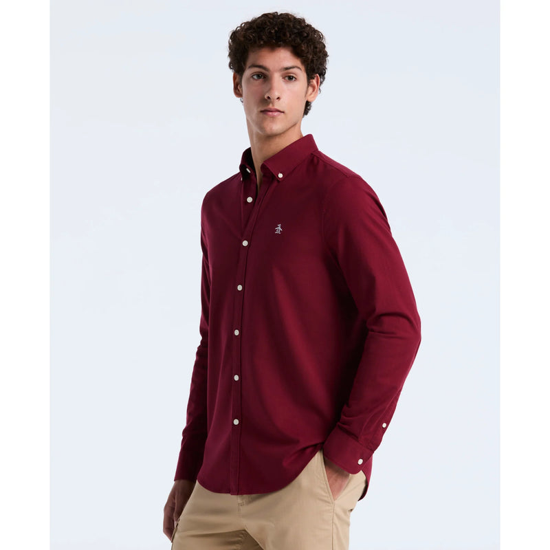 Long Sleeve Oxford Shirt - Cabernet