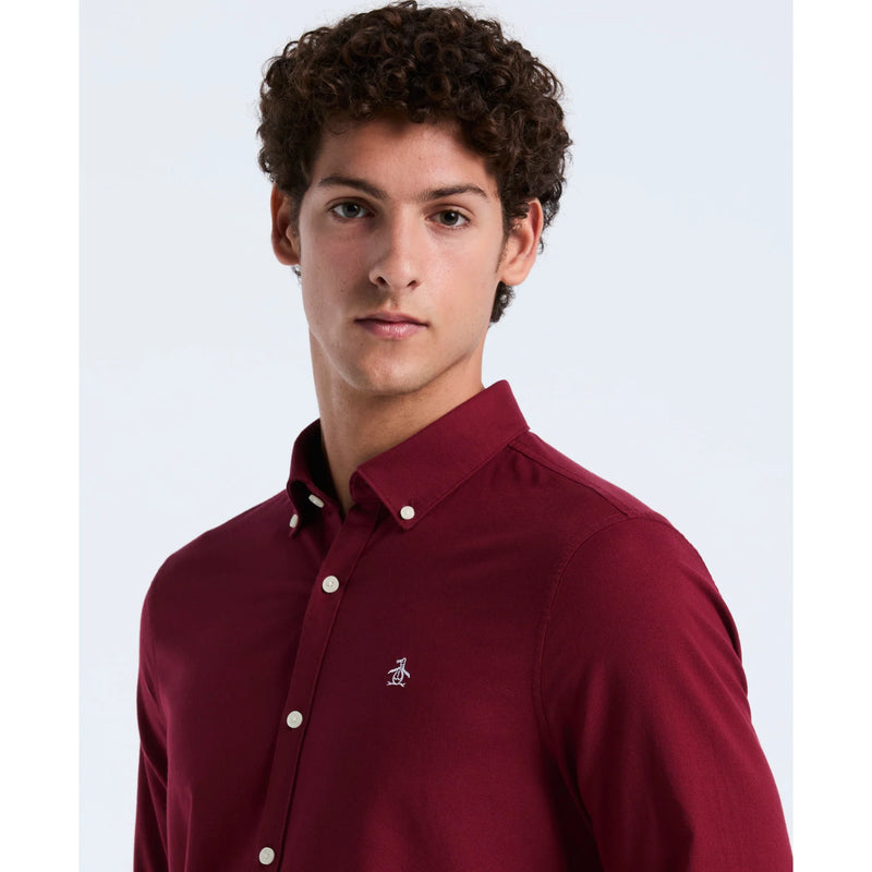 Long Sleeve Oxford Shirt - Cabernet