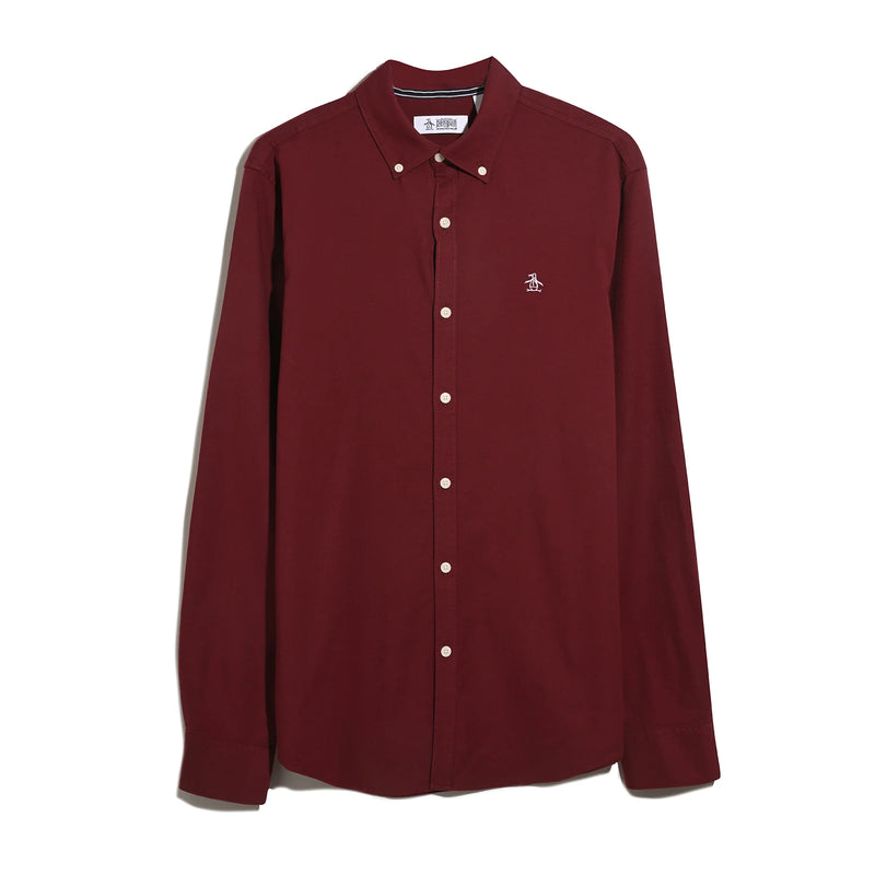 Long Sleeve Oxford Shirt - Cabernet