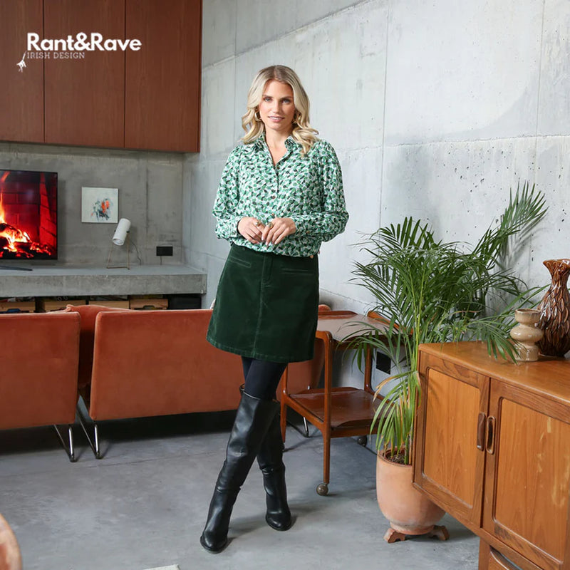 Ora Cord Skirt - Forest Green