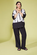 Elastic Waist Pleated Trouser - Black