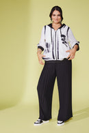 Elastic Waist Pleated Trouser - Black