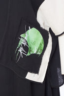 Side Print 2 Piece Dress - Black/off White