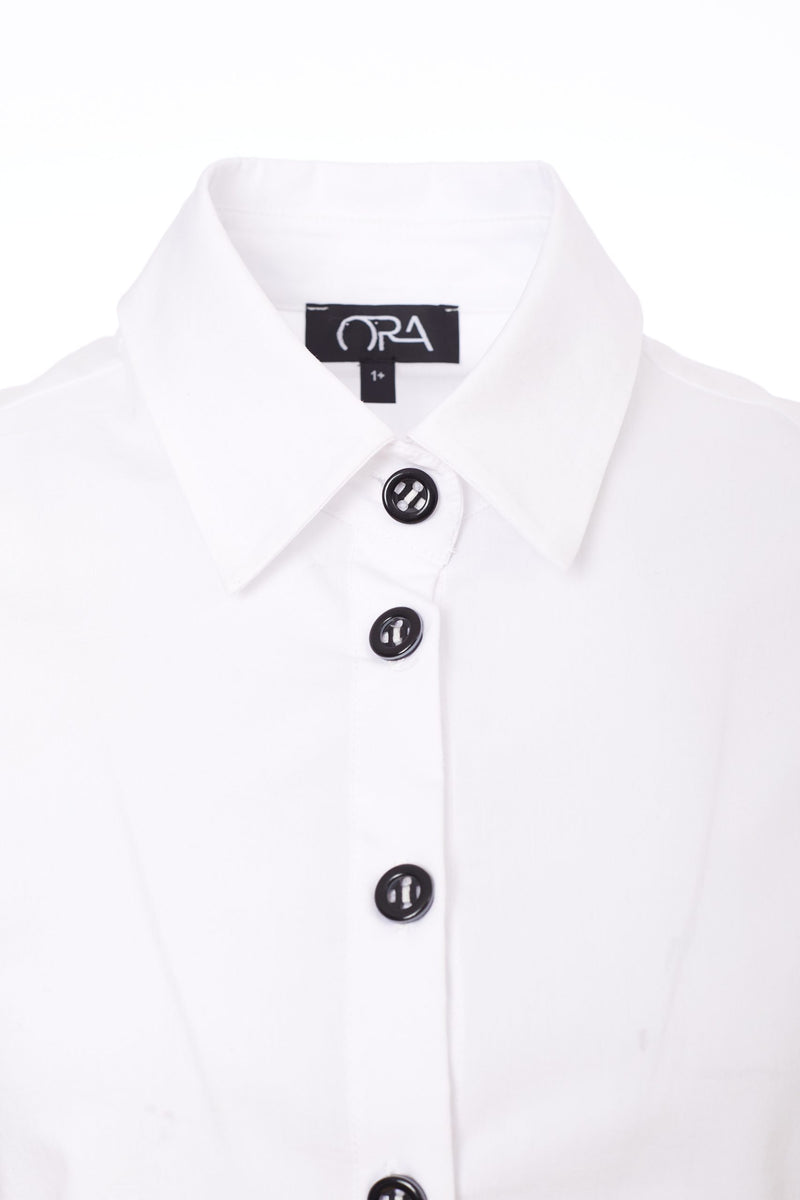 Placement Print Shirt - White/green