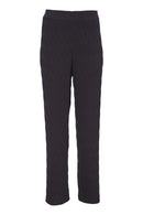 Elastic Waist Pleated Trouser - Black