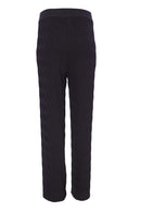 Elastic Waist Pleated Trouser - Black