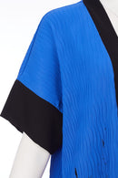 Side Print Pleated Wave Jacket - Cobalt/black