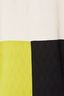 Block Colour Wave Pleated Dress - Olive