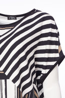 Batwing Stripe Top - Black/mink