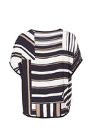Batwing Stripe Top - Black/mink
