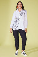 Animal Print Shirt - White/black