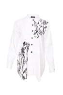 Animal Print Shirt - White/black