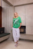 Ballon Shaped Elastic Waist Trouser - White