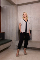 Slim Cuff Detail Jersey Trouser - Black