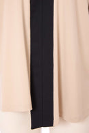 Contrast Front Jersey V Neck Top - Sand/black