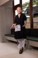 Contract Jacquard Section Coat - Black/white