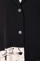 Contract Jacquard Section Coat - Black/white