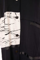 Contract Jacquard Section Coat - Black/white