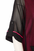 MESH TUNIC WITH CONTRAST TRIMS PLUS CAMI - Black/azalra