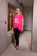 ROUND NECK TUNIC CURVED HEMLINE - Azalra Pink