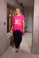 ROUND NECK TUNIC CURVED HEMLINE - Azalra Pink