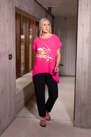 ROUND NECK TUNIC CURVED HEMLINE - Azalra Pink