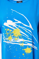 ROUND NECK TUNIC CURVED HEMLINE - Dazzling Blue